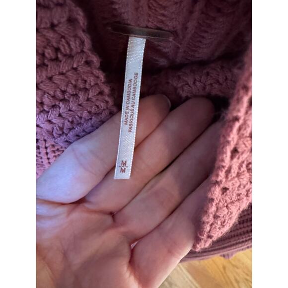 Free People Swim Too Deep Marsala Chunky Knit Sweater - Picture 5 of 5